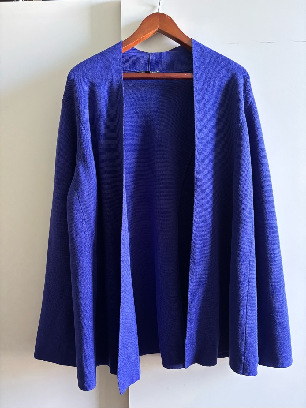 Eileen Fisher Open-Front Cobalt Blue Knit Cardigan